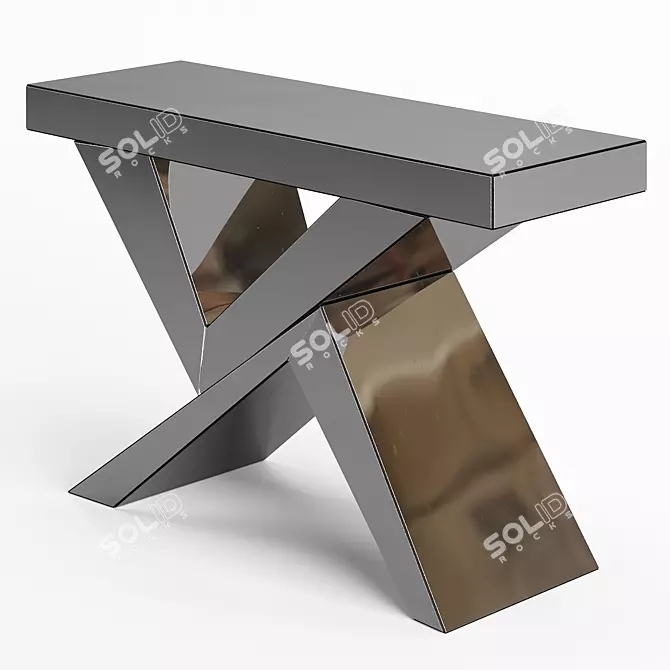 Modular Mirror Console Table 3D model image 1