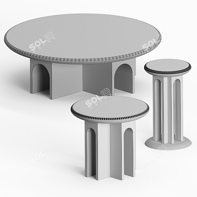 Arch-inspired Small Tables 3D model image 2