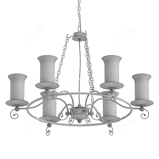 Elegant ST Luce Ancora Chandelier 3D model image 2