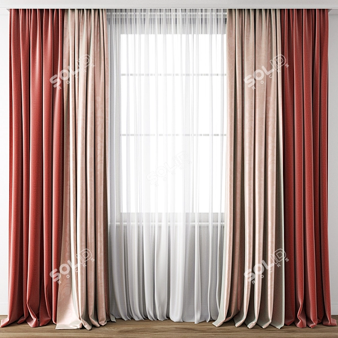 Exquisite Curtain Model: 3DS Max & OBJ 3D model image 1