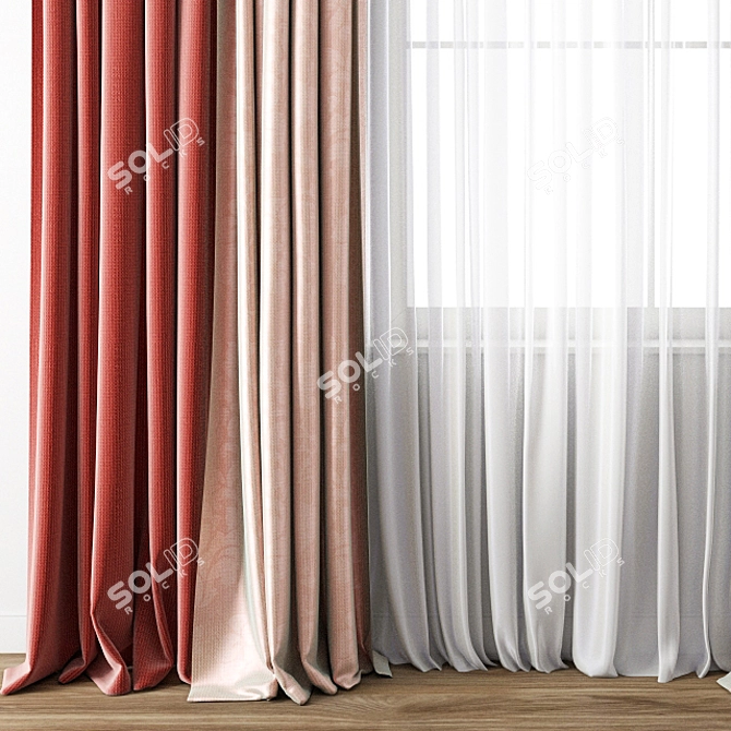 Exquisite Curtain Model: 3DS Max & OBJ 3D model image 2