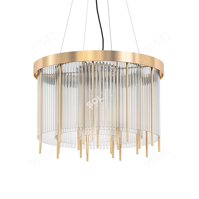 Modern Brass Ring Pendant Chandelier 3D model image 1