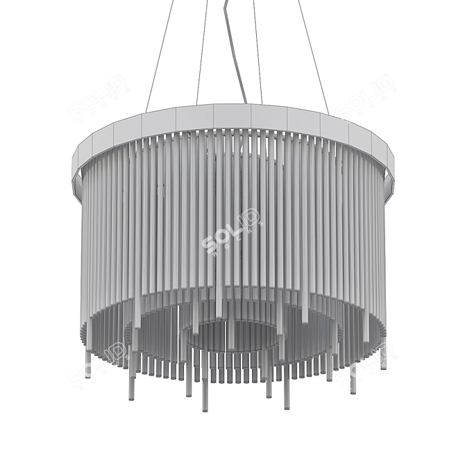 Modern Brass Ring Pendant Chandelier 3D model image 2