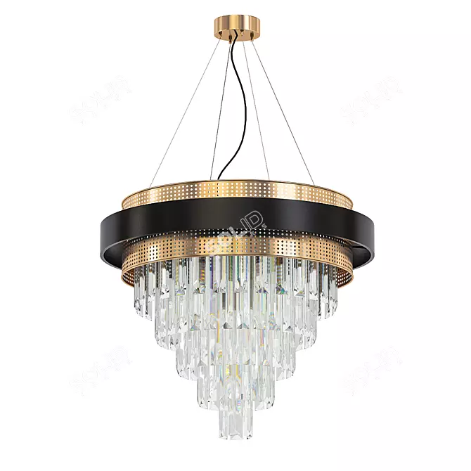 Modern Glass Pendant Chandelier 3D model image 1