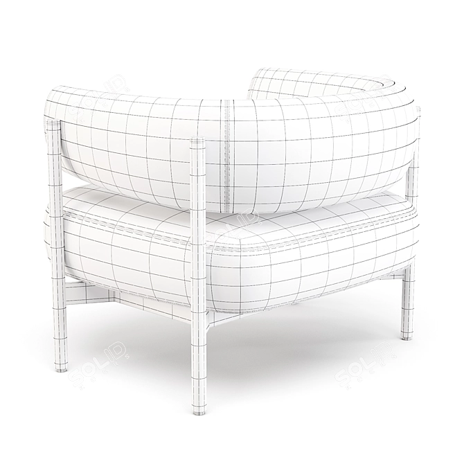 HC28 Cosmo: Cini - Modern Rattan Armchair 3D model image 4