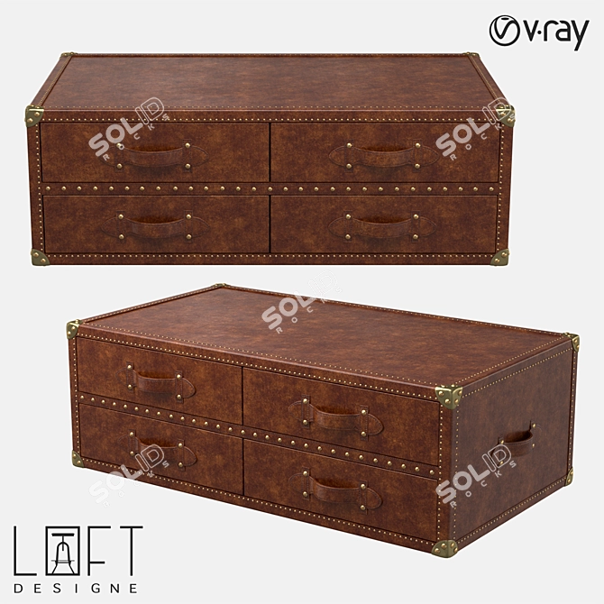 LoftDesigne 3077 Model Leather Coffee Table 3D model image 1