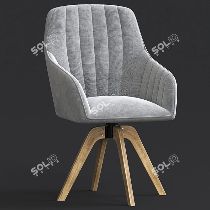 Modern Swivel Arm Accent Chair 3D model image 1