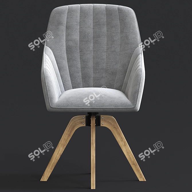 Modern Swivel Arm Accent Chair 3D model image 2