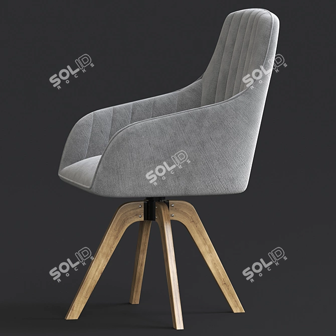 Modern Swivel Arm Accent Chair 3D model image 3