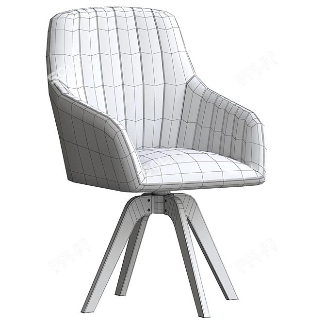 Modern Swivel Arm Accent Chair 3D model image 5