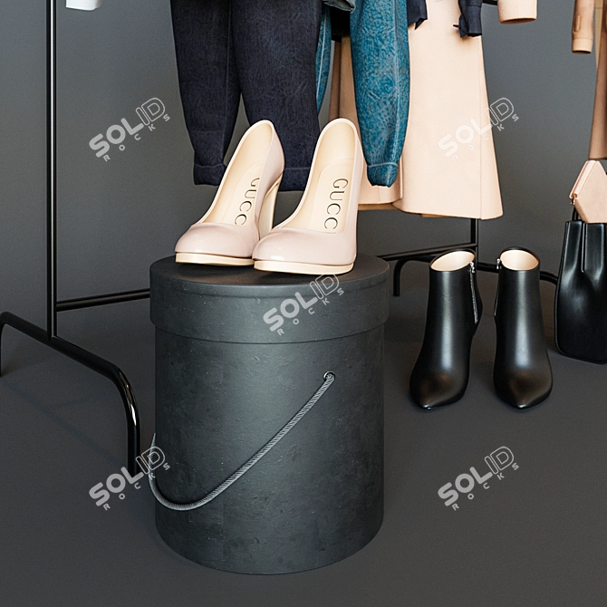 Sleek Floor Hanger: Ikea MULIG 3D model image 4