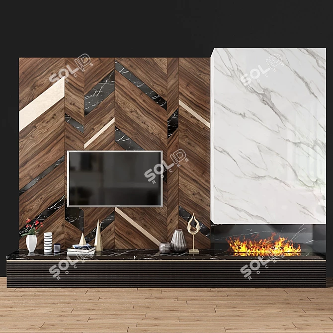 Modern TV Wall Unit 3D model image 1