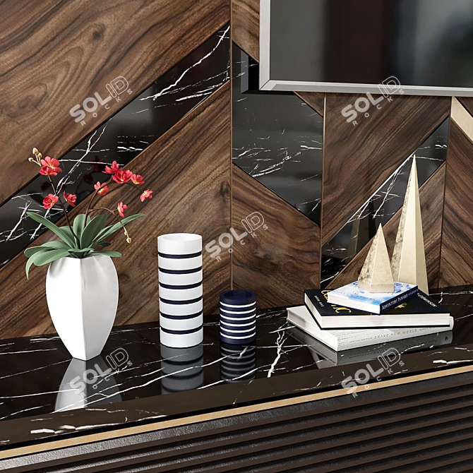 Modern TV Wall Unit 3D model image 4