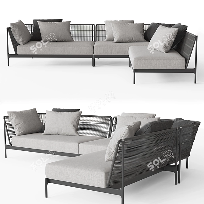 Gloster Grand Weave Modular Sofa 3D model image 1