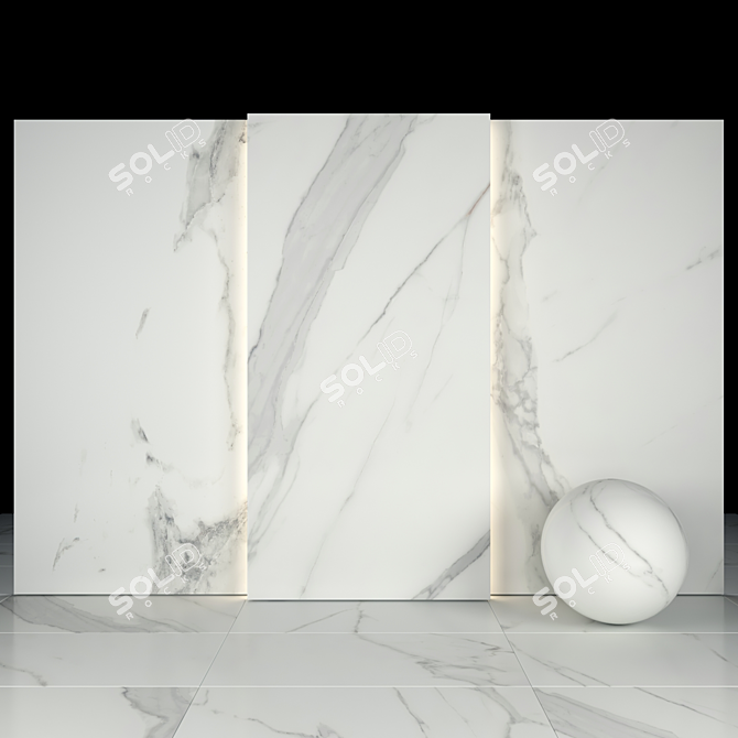 Elegant Afyon White Marble Collection 3D model image 1