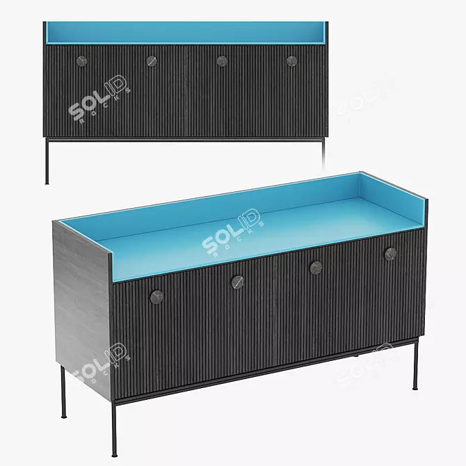 Modern Black Chest of Drawers 3D model image 1