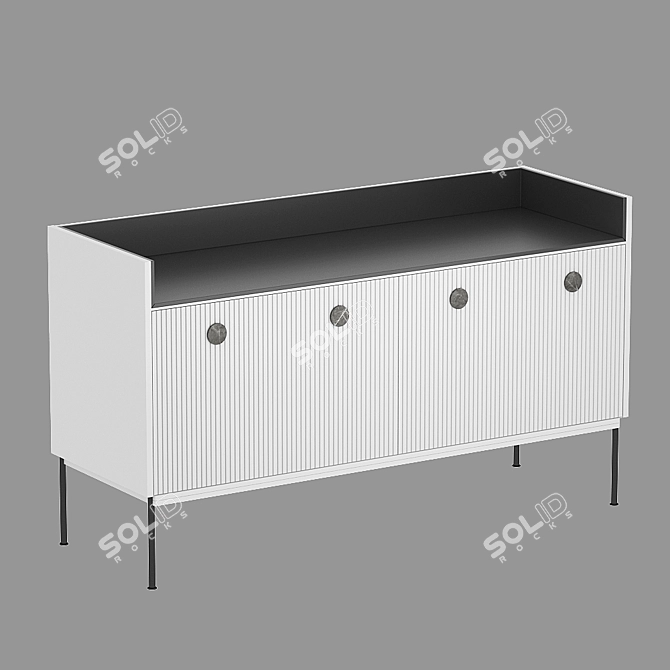 Modern Black Chest of Drawers 3D model image 2