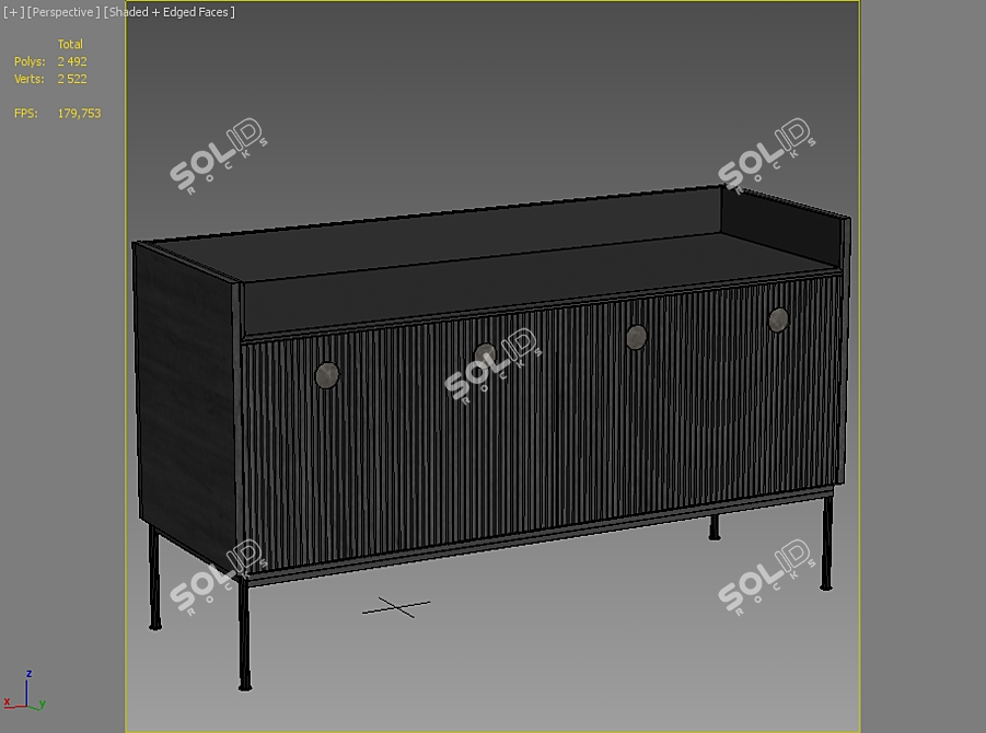 Modern Black Chest of Drawers 3D model image 3