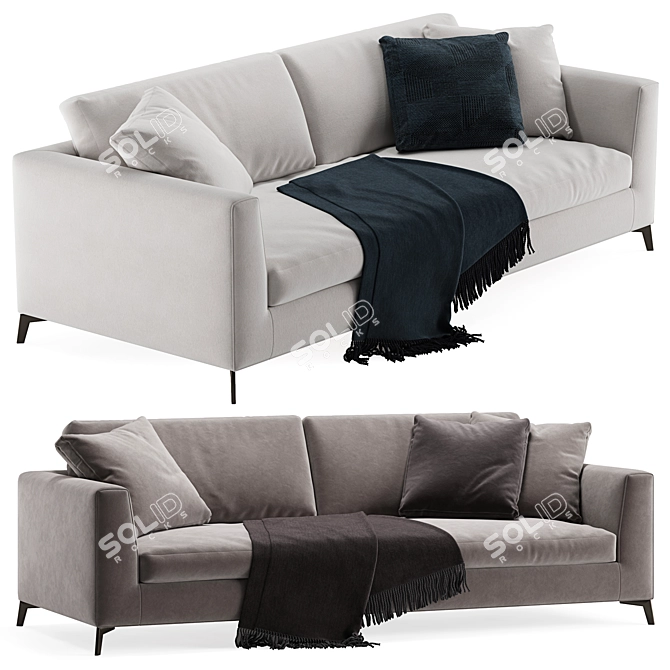 Modern Meridiani Louis Up Sofa 3D model image 1