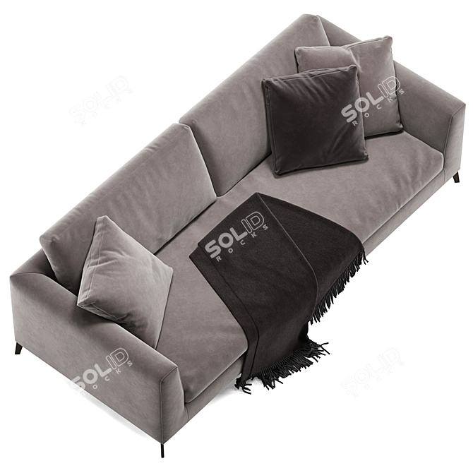 Modern Meridiani Louis Up Sofa 3D model image 4