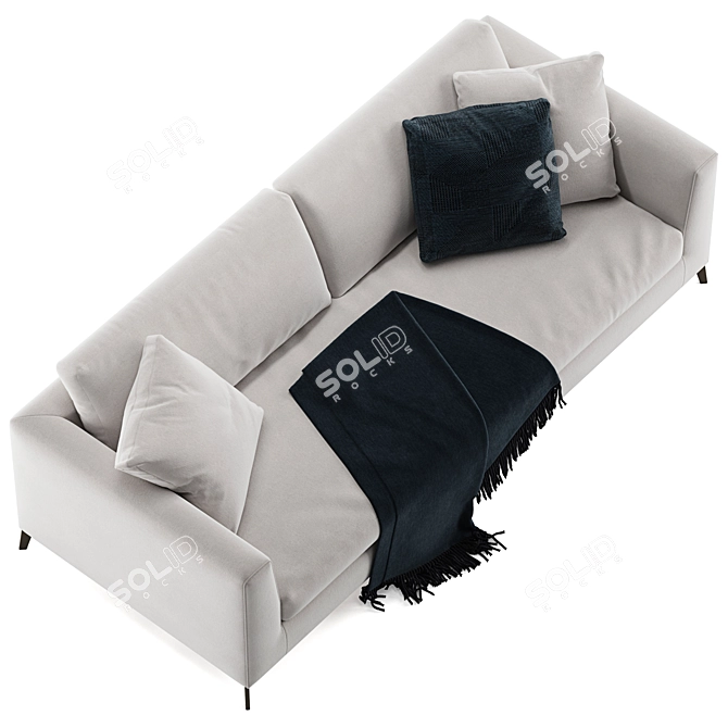 Modern Meridiani Louis Up Sofa 3D model image 5