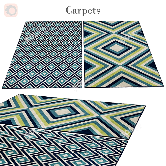 Decorative Geometric Rug 107 3D model image 1