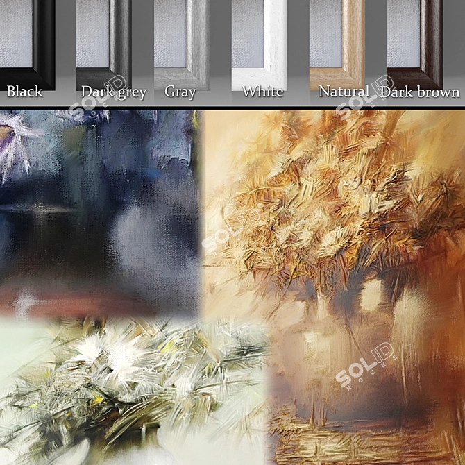 Modern Interior Set: 4 Paintings 3D model image 2