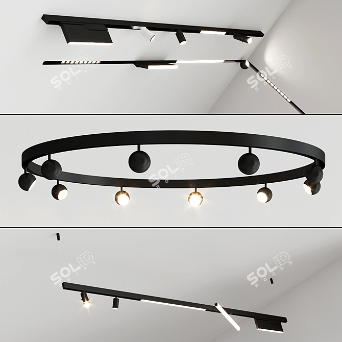 INFINITY Track Lights: Flexible, Efficient, Wireless 3D model image 2