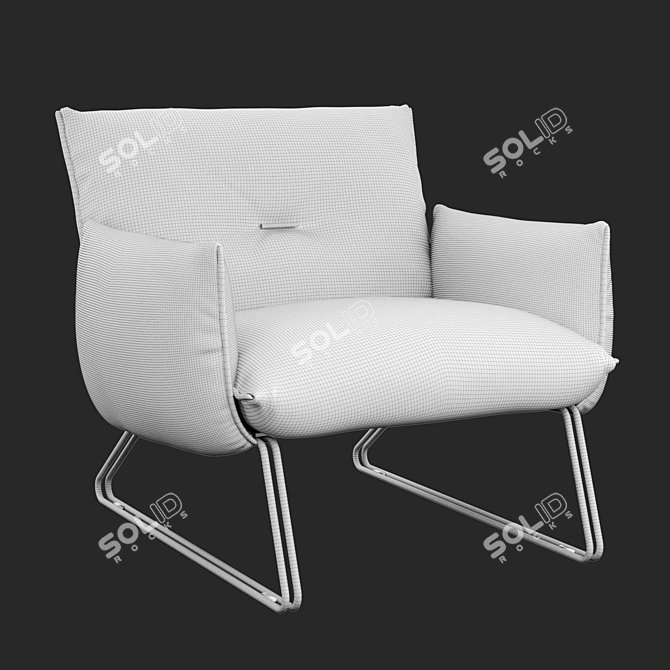 Elegant Leather Armchair: Margot 3D model image 3