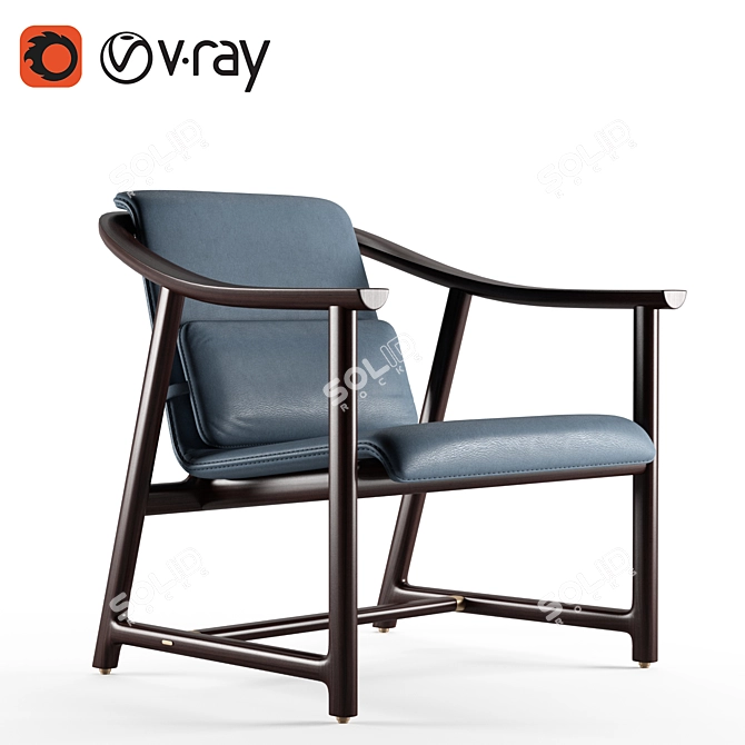 Elegant Mandarin Lounge Chair 3D model image 1