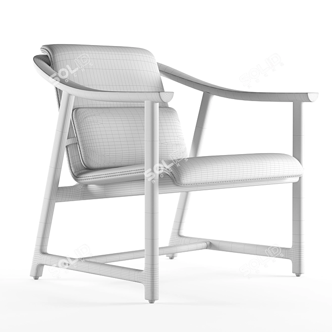 Elegant Mandarin Lounge Chair 3D model image 8