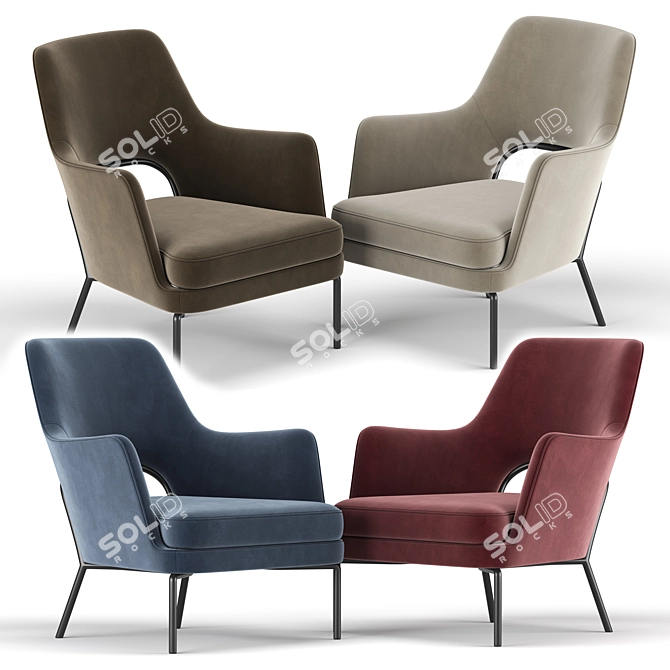 Elegant and Comfortable Joyce Armchair 3D model image 2