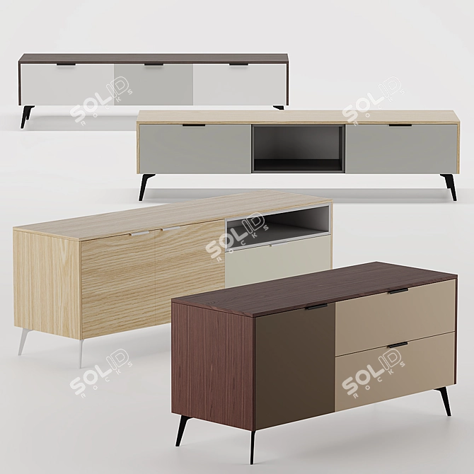 SK Design Olson ST: Stylish SD TV Stand 3D model image 1