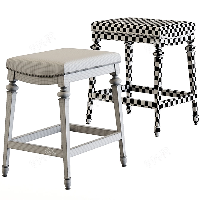 Elegant Bar Stool 3D model image 2