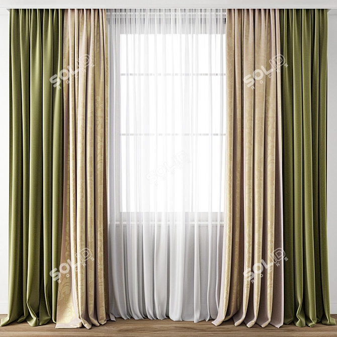 Exquisite Curtain Model: Detailed & Versatile 3D model image 1