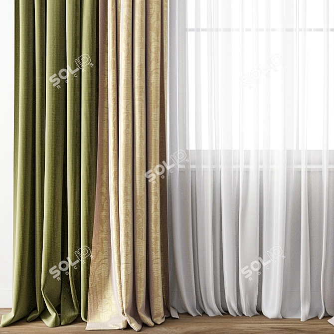 Exquisite Curtain Model: Detailed & Versatile 3D model image 2