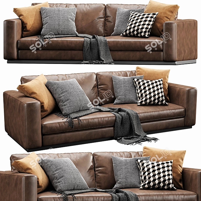 Luxurious Molteni & C Reversi 14 Leather Dream 3D model image 3