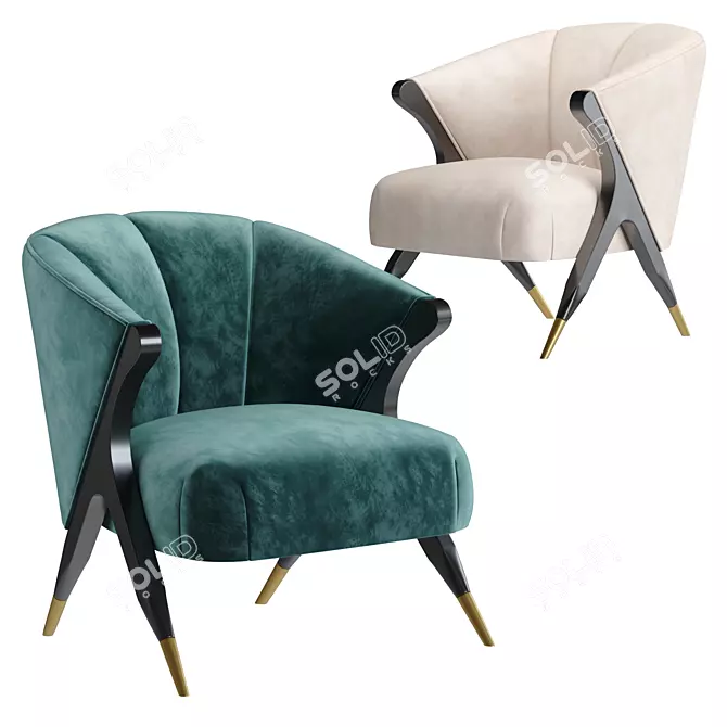 Sophisticated Eichholtz PAVONE Chair 3D model image 1
