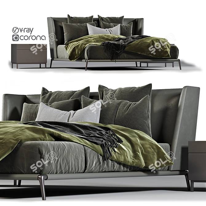 Elegant Comfort: Poliform Bed 3D model image 3