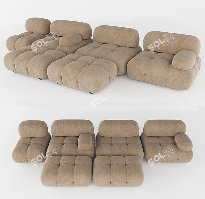 Versatile Comfort: B&B Camaleonda Sofa 3D model image 3