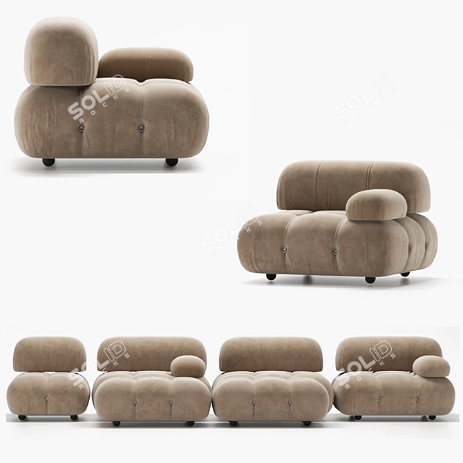 Versatile Comfort: B&B Camaleonda Sofa 3D model image 7