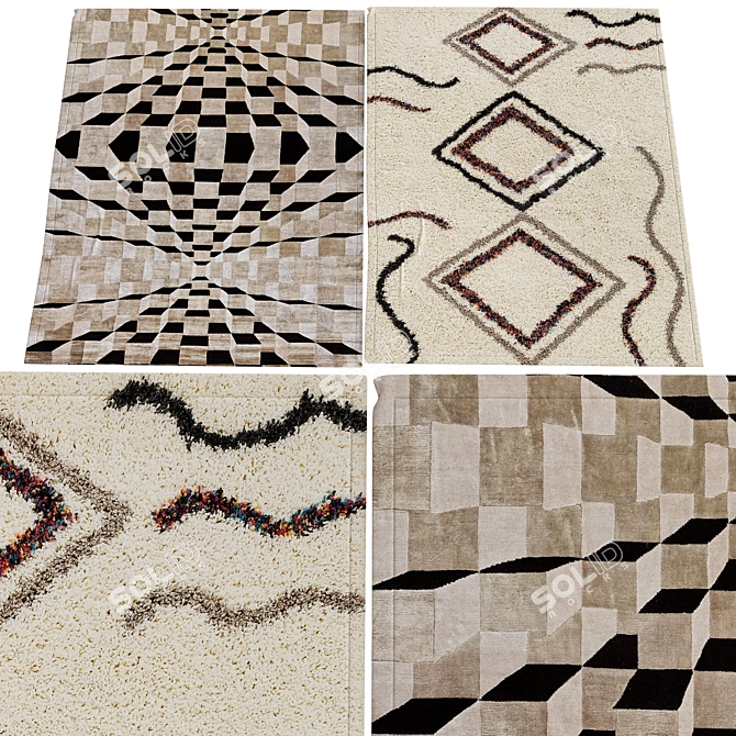 Dual Design Rugs | 3ds Max 2015 3D model image 1