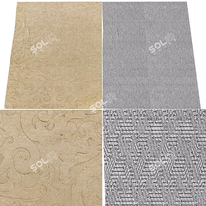 Modernistic Carpets-Double Design 3D model image 1