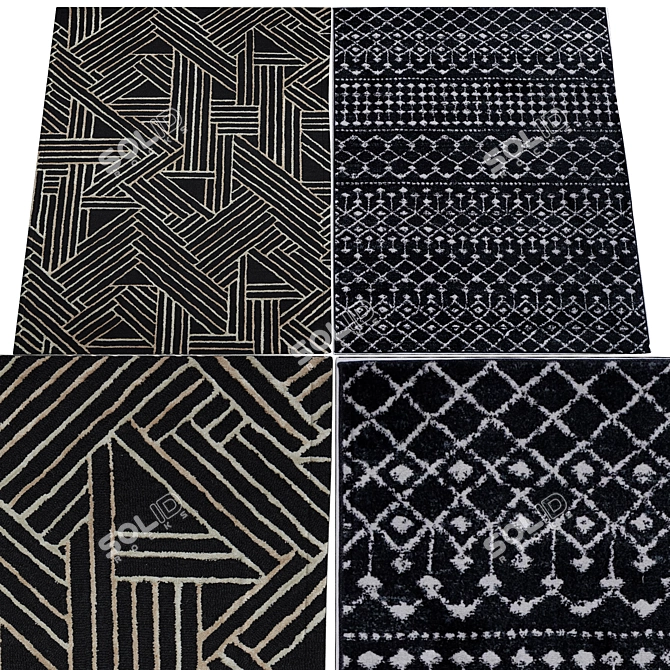 Dual-Design Rugs: Versatile and Elegant 3D model image 1