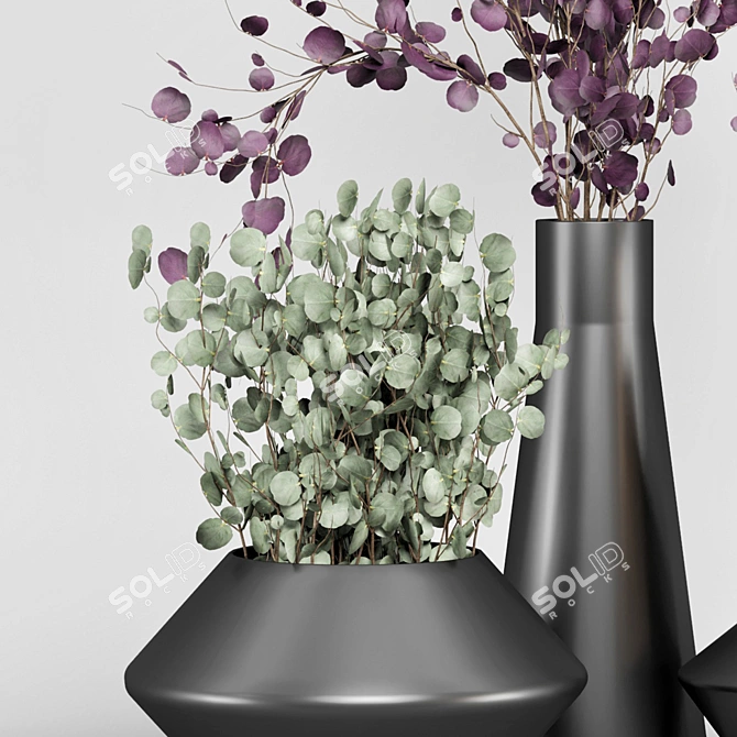 Elegant Eucalyptus Bouquet Set 3D model image 3