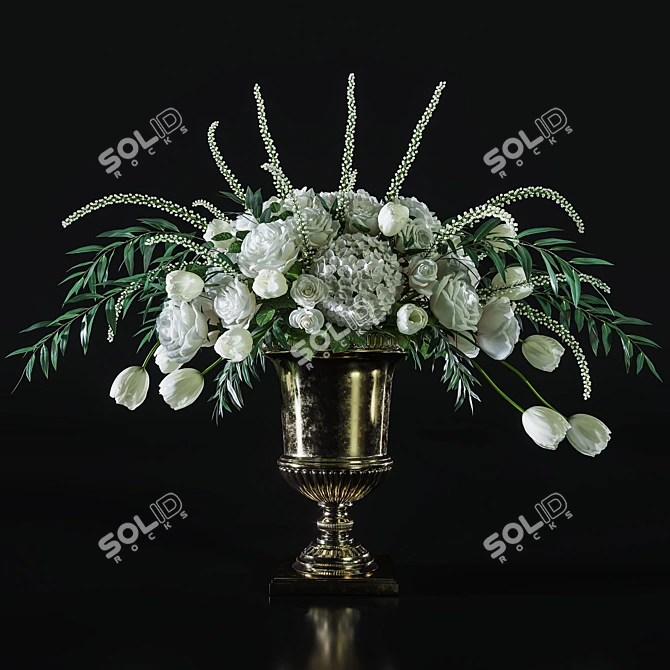 Elegant Floral Arrangement: Grand Bouquet 3D model image 1