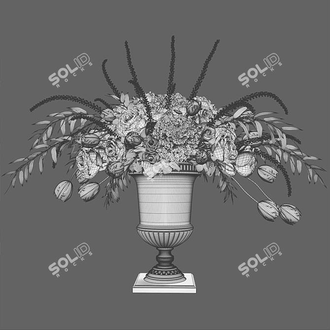 Elegant Floral Arrangement: Grand Bouquet 3D model image 4