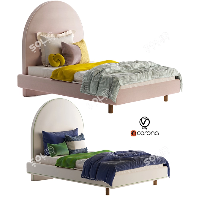 Crescent Dream Bedhead for Boys & Girls 3D model image 6