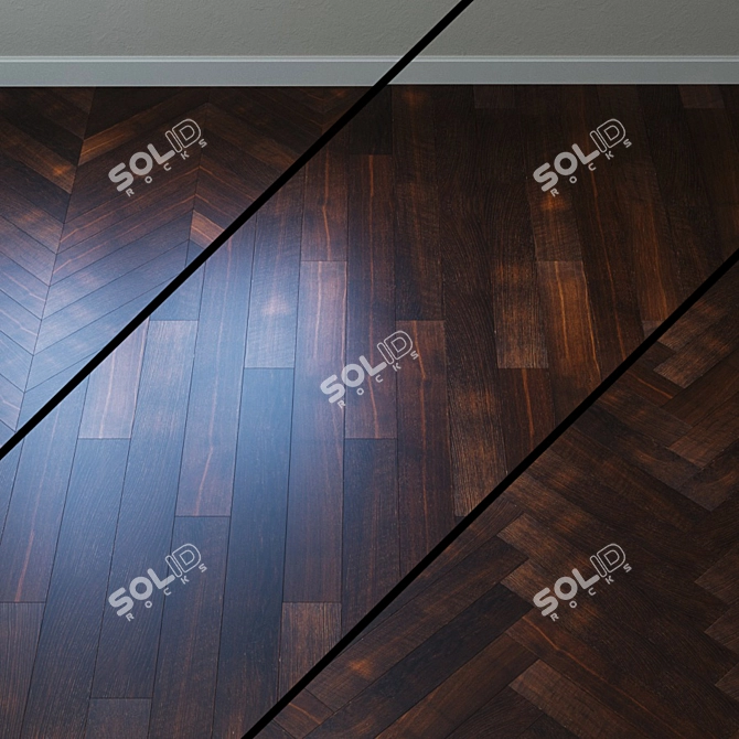 Luxury Oak Gate Parquet Board 3D model image 1