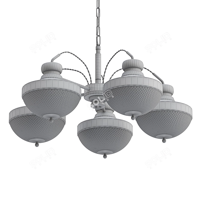 Elegant Krona Pendant Chandelier 3D model image 2